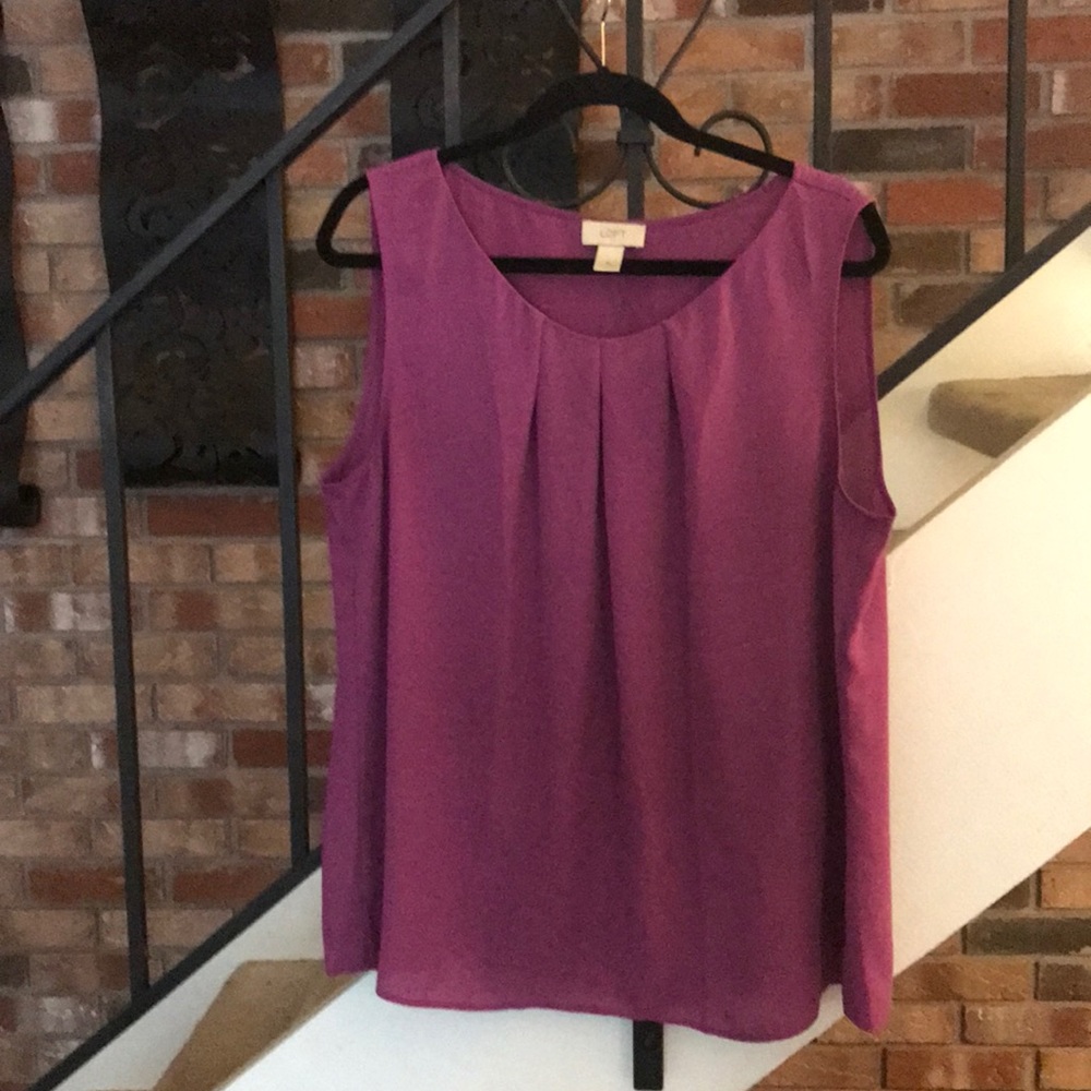 XL Sleeveless Loft blouse- purple